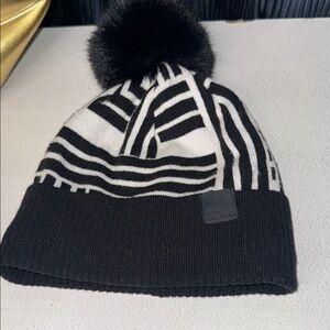 Karl Lagerfeld Monochrome Striped Beanie
